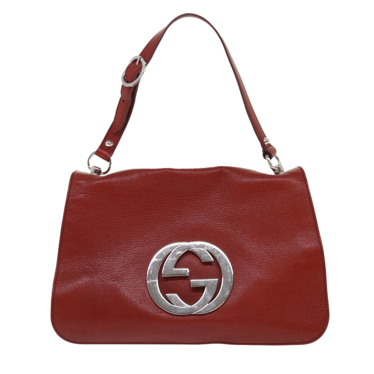 GUCCI Interlocking Shoulder Bag Leather Red 115746 am4584