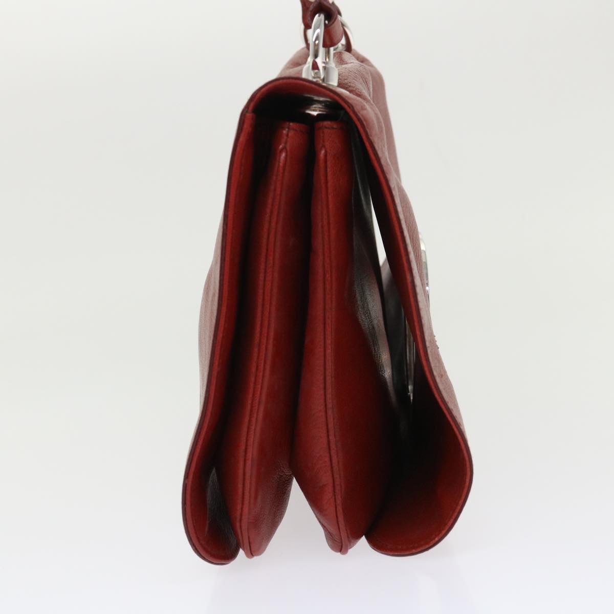 GUCCI Interlocking Shoulder Bag Leather Red 115746 am4584