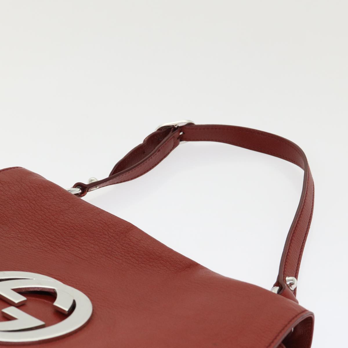 GUCCI Interlocking Shoulder Bag Leather Red 115746 am4584