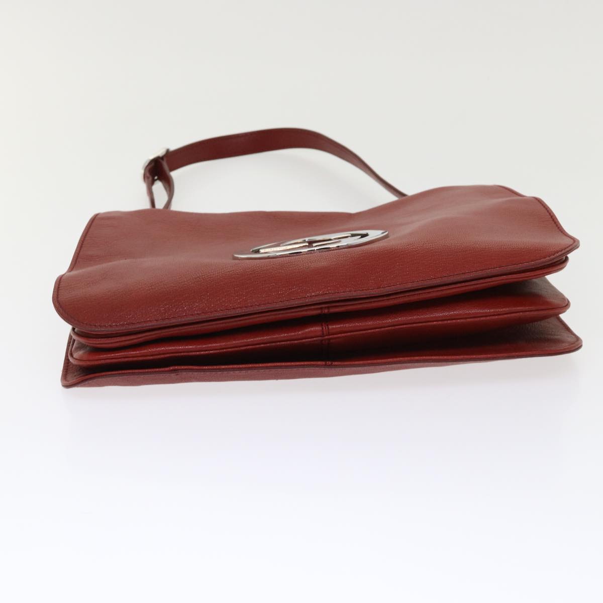 GUCCI Interlocking Shoulder Bag Leather Red 115746 am4584