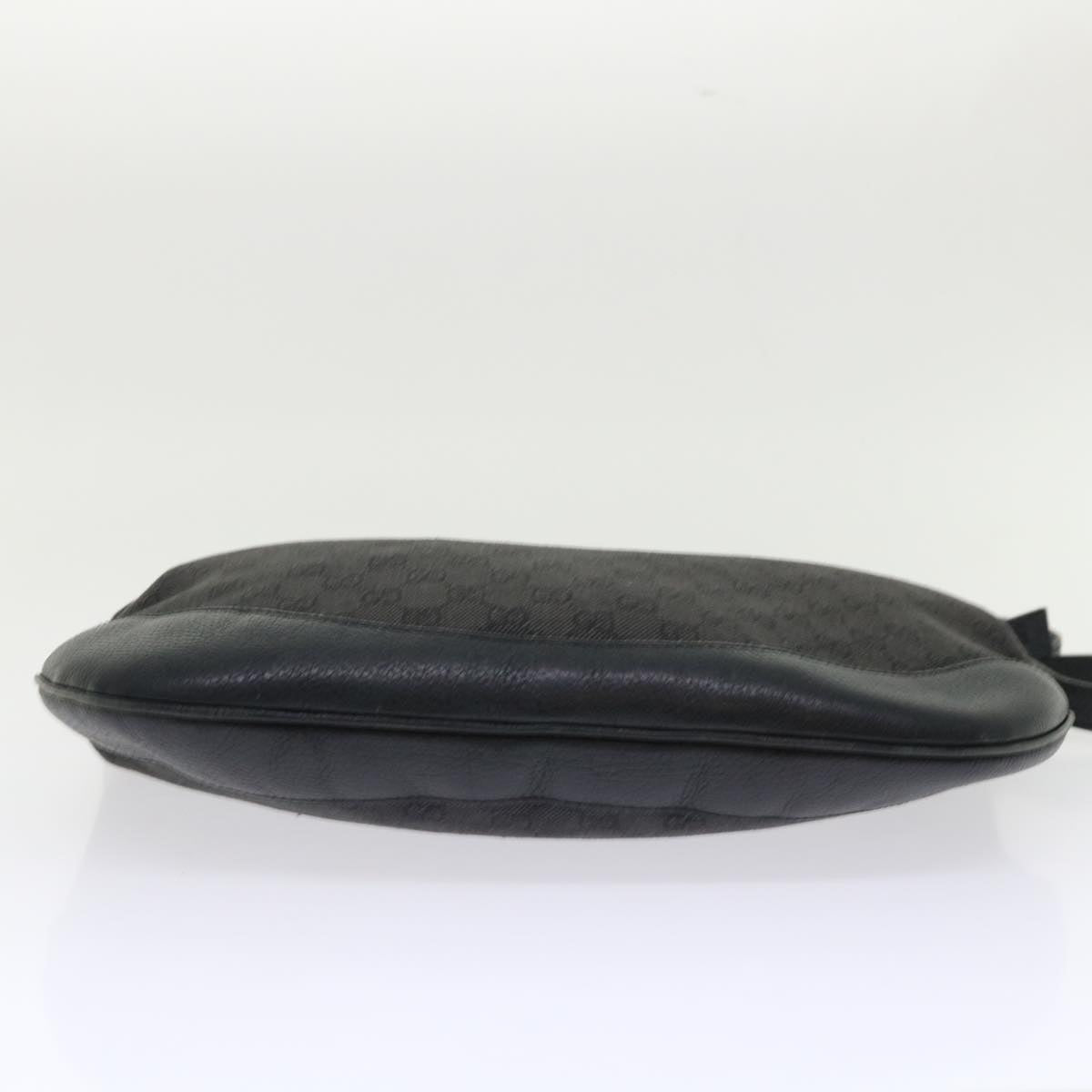 GUCCI GG Canvas Shoulder Bag Leather Black 272380 am4590