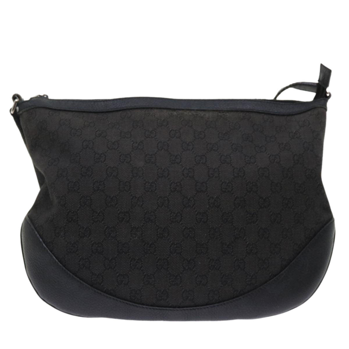 GUCCI GG Canvas Shoulder Bag Leather Black 272380 am4590