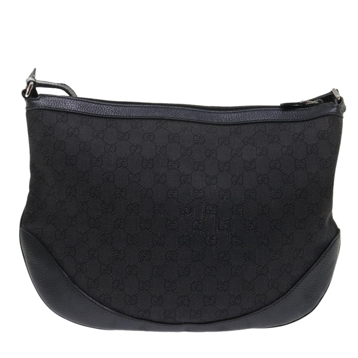 GUCCI GG Canvas Shoulder Bag Leather Black 272380 am4590