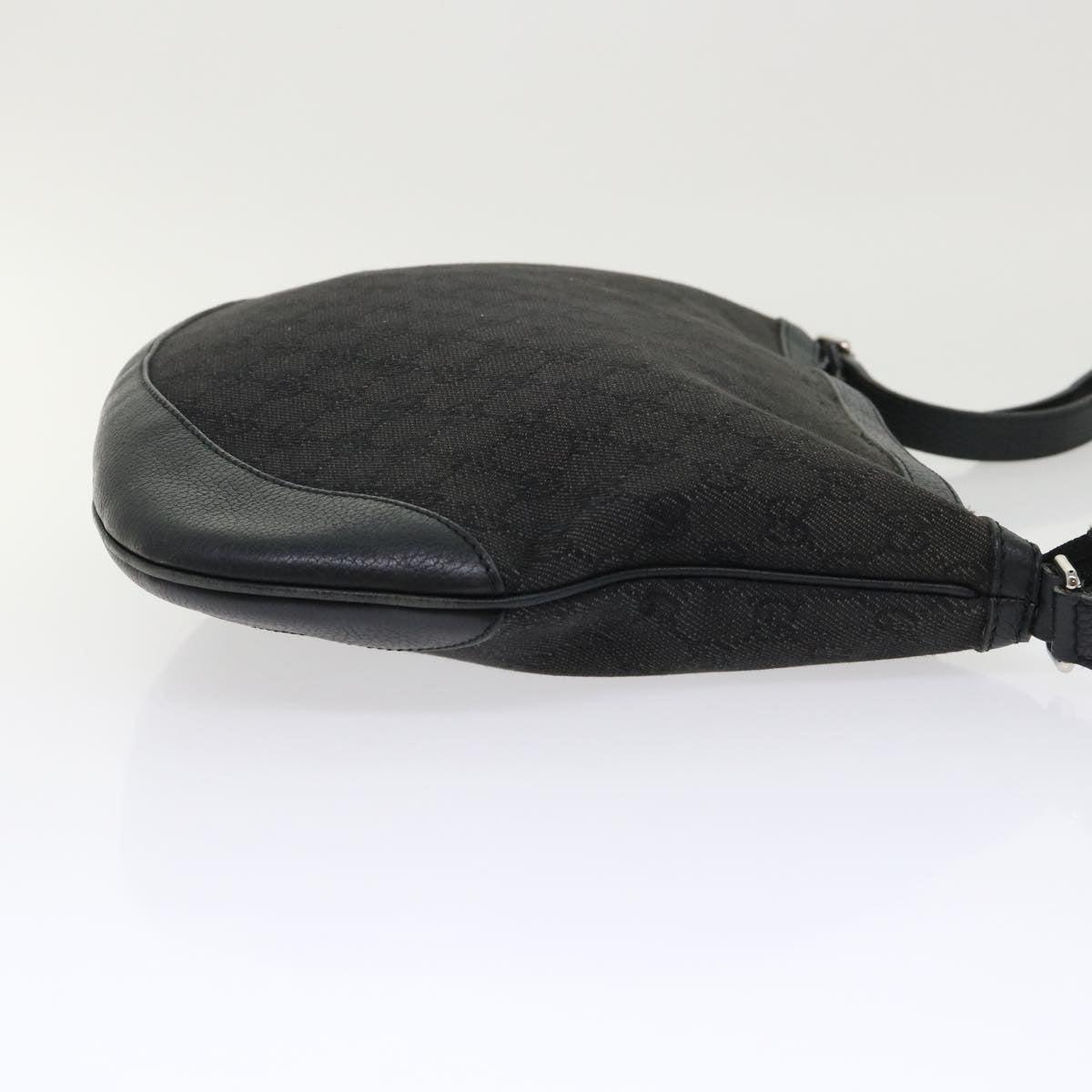 GUCCI GG Canvas Shoulder Bag Leather Black 272380 am4590