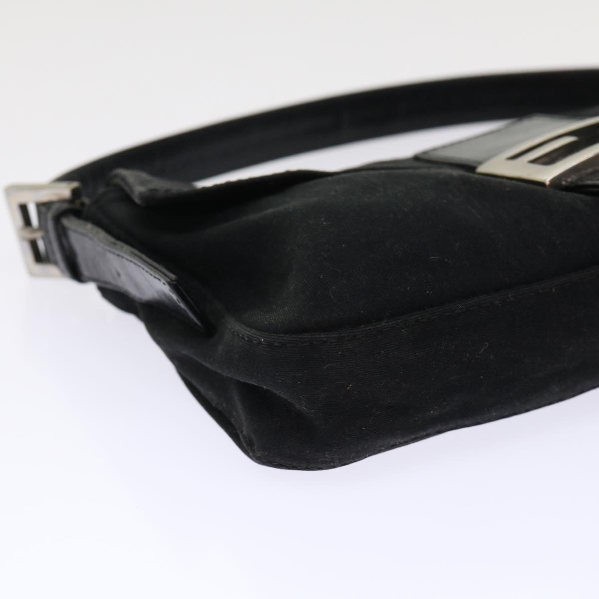 FENDI Mamma Baguette Shoulder Bag Nylon Leather Black am4595