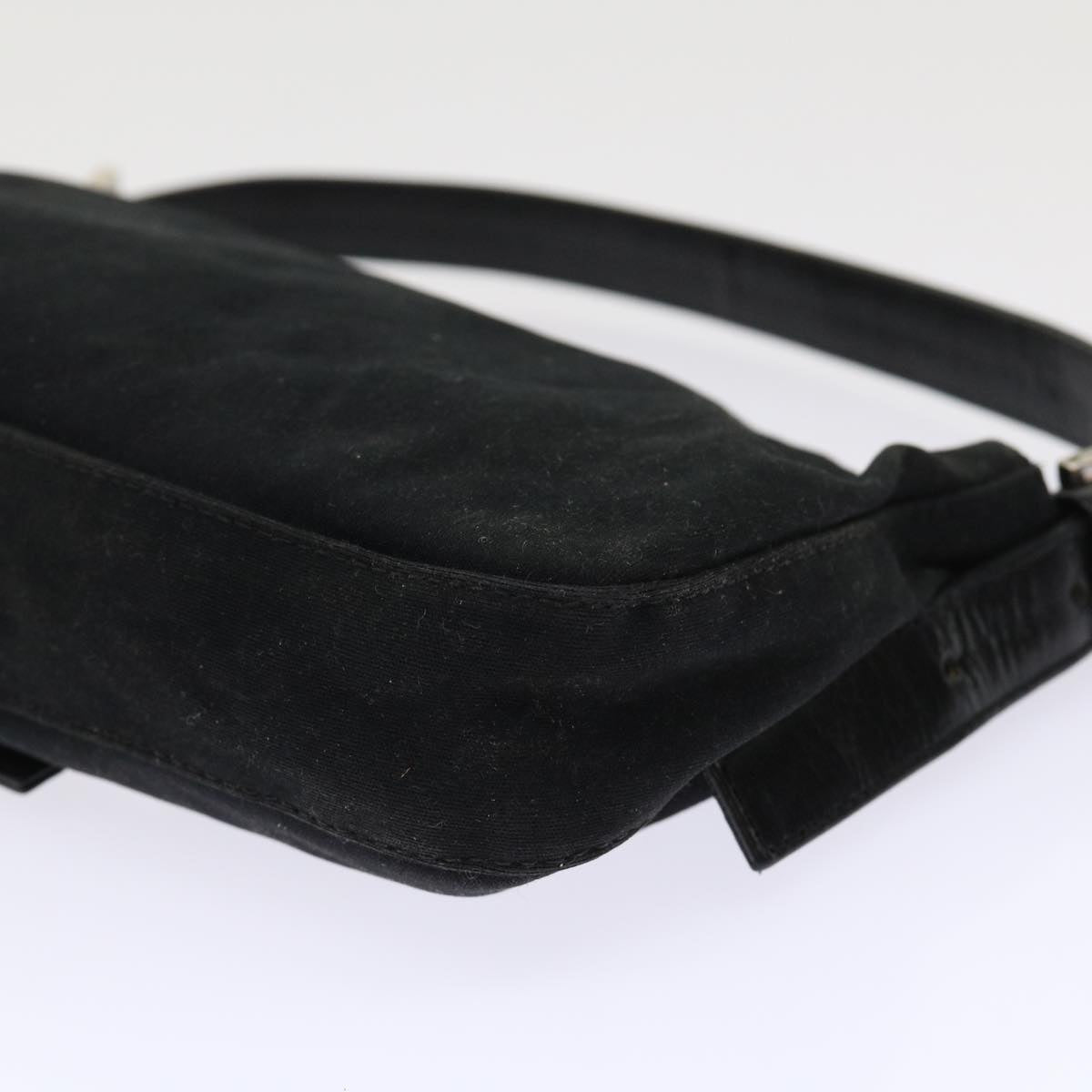 FENDI Mamma Baguette Shoulder Bag Nylon Leather Black am4595