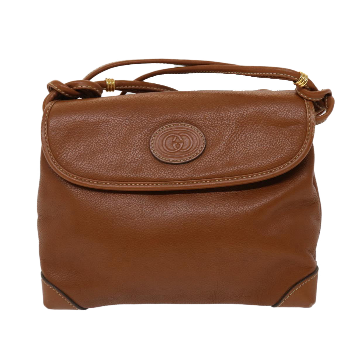 GUCCI Shoulder Bag Leather Brown 007•105•0072 am4599