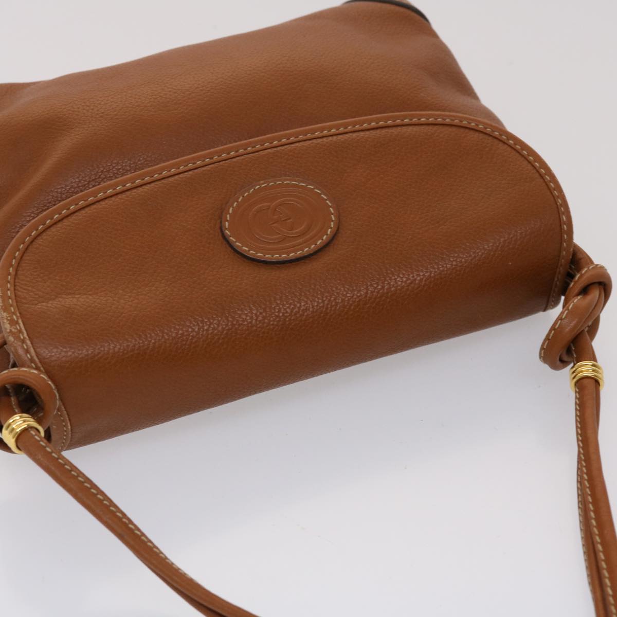 GUCCI Shoulder Bag Leather Brown 007•105•0072 am4599