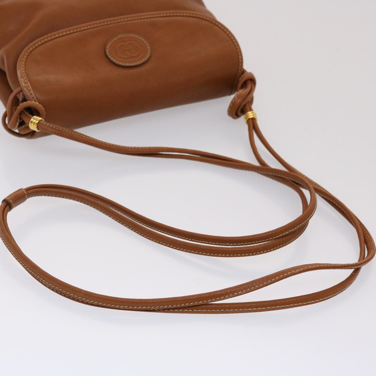 GUCCI Shoulder Bag Leather Brown 007•105•0072 am4599