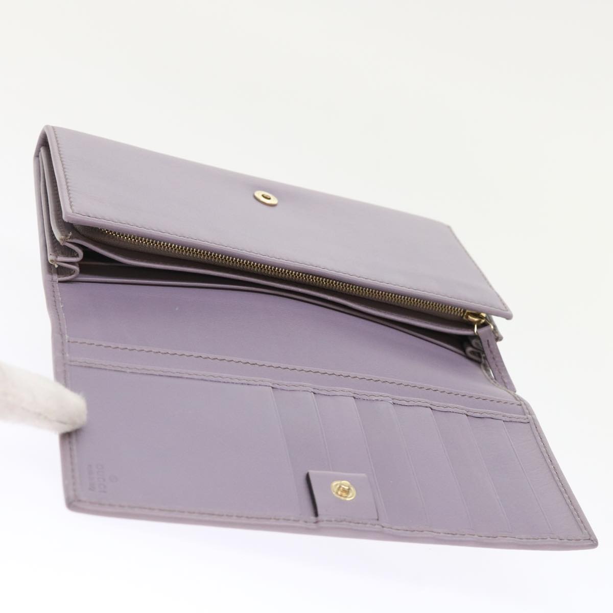 GUCCI Swing Wallet Leather Purple 310021 am4638