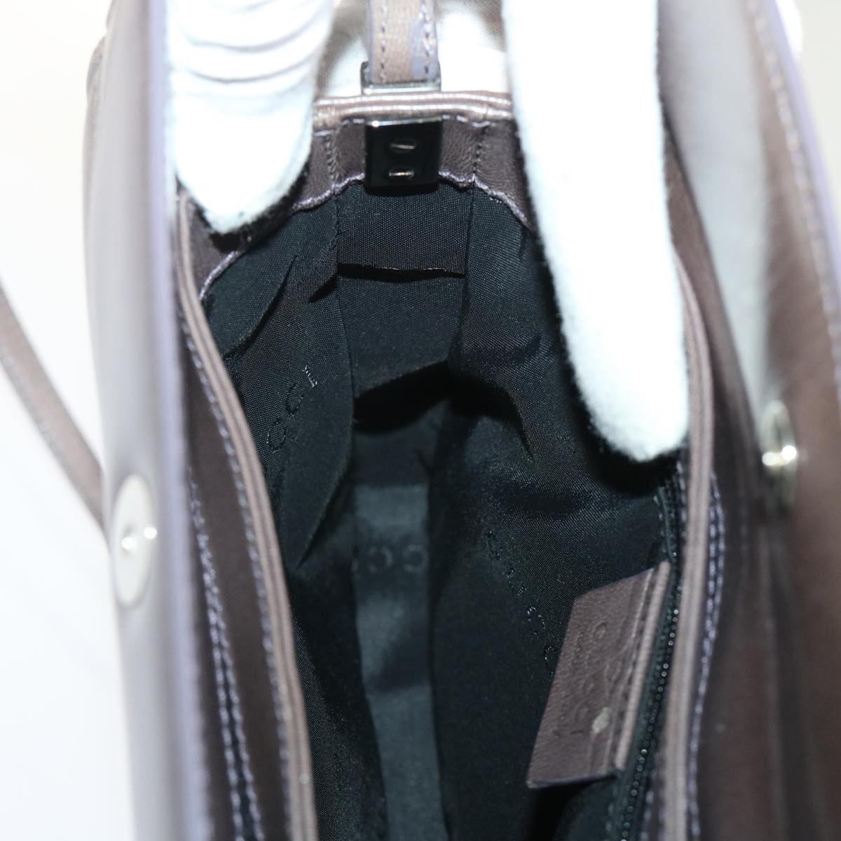 GUCCI Shoulder Bag Leather Outlet Gray 007.2014/3444 am4648