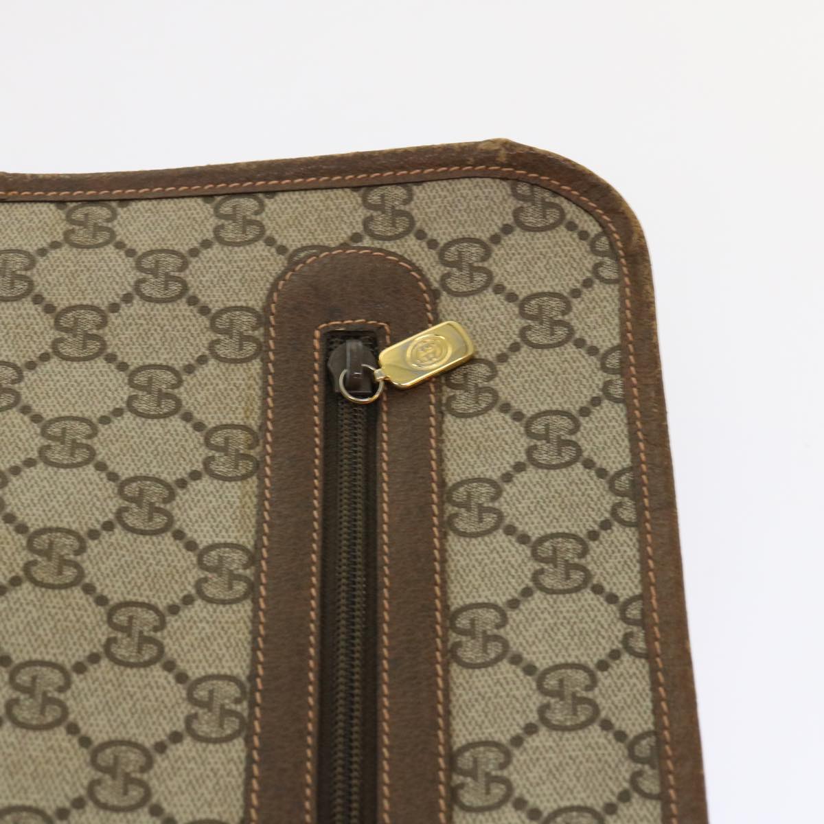 GUCCI GG Canvas Clutch Bag PVC Leather Beige 89.20.004 am4697