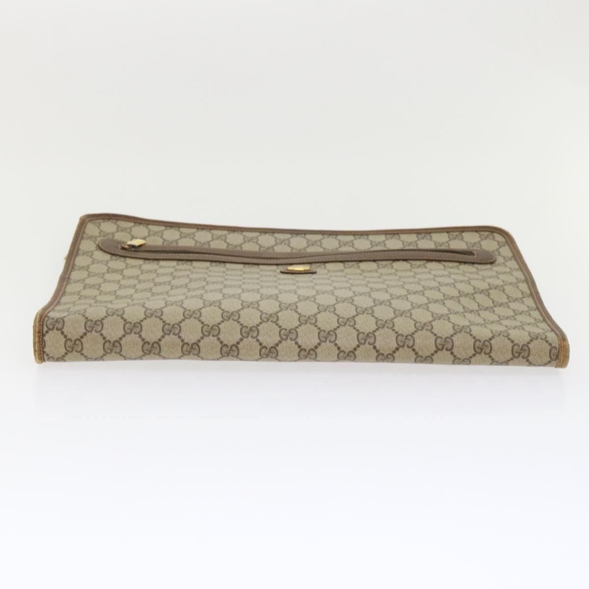GUCCI GG Canvas Clutch Bag PVC Leather Beige 89.20.004 am4697