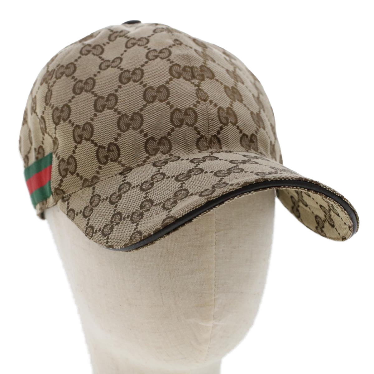 GUCCI GG Canvas Web Sherry Line Cap L Beige Red Green 200035 am4707