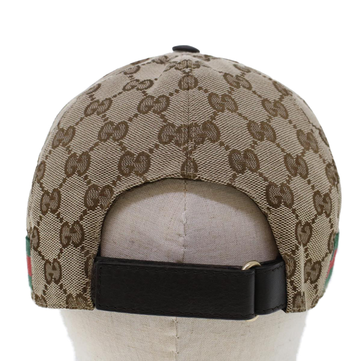 GUCCI GG Canvas Web Sherry Line Cap L Beige Red Green 200035 am4707