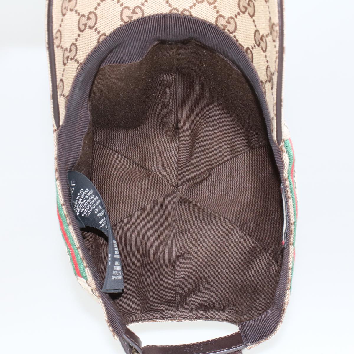 GUCCI GG Canvas Web Sherry Line Cap L Beige Red Green 200035 am4707