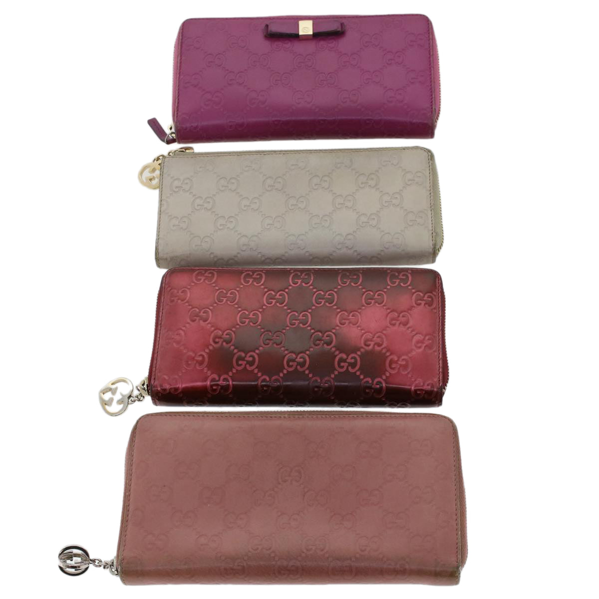 GUCCI GG Canvas Wallet 4Set White Pink Red am4721