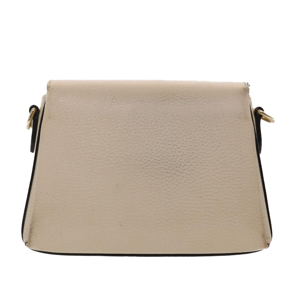 GUCCI Interlocking Chain Shoulder Bag Leather White 607720 am4734