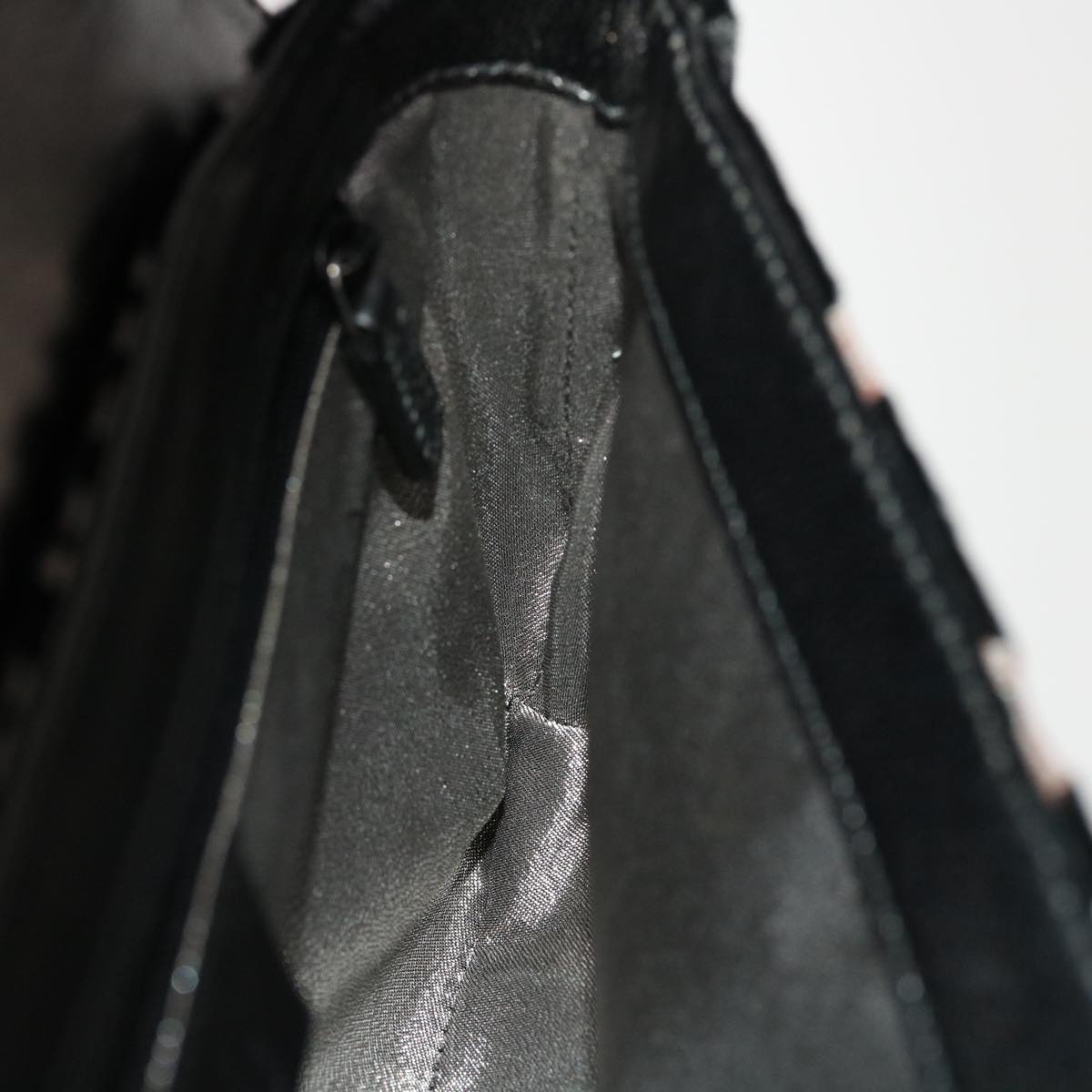 GUCCI Chain Shoulder Bag Velor Black 0013829 am4747