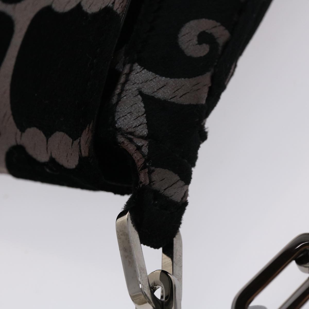 GUCCI Chain Shoulder Bag Velor Black 0013829 am4747