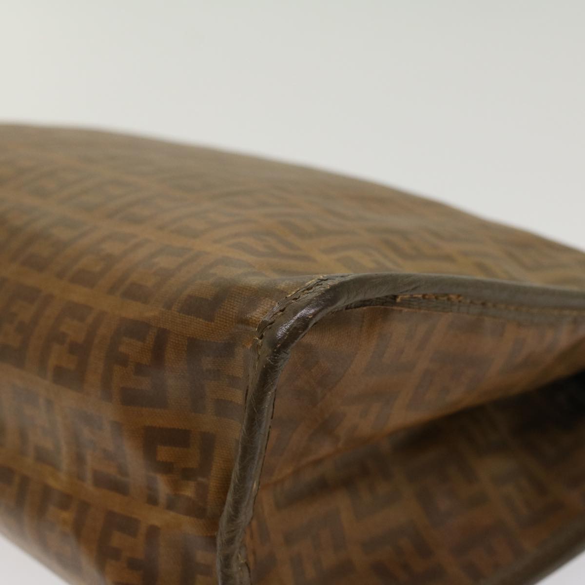 FENDI Zucchino Canvas Clutch Bag Vintage Beige am4754