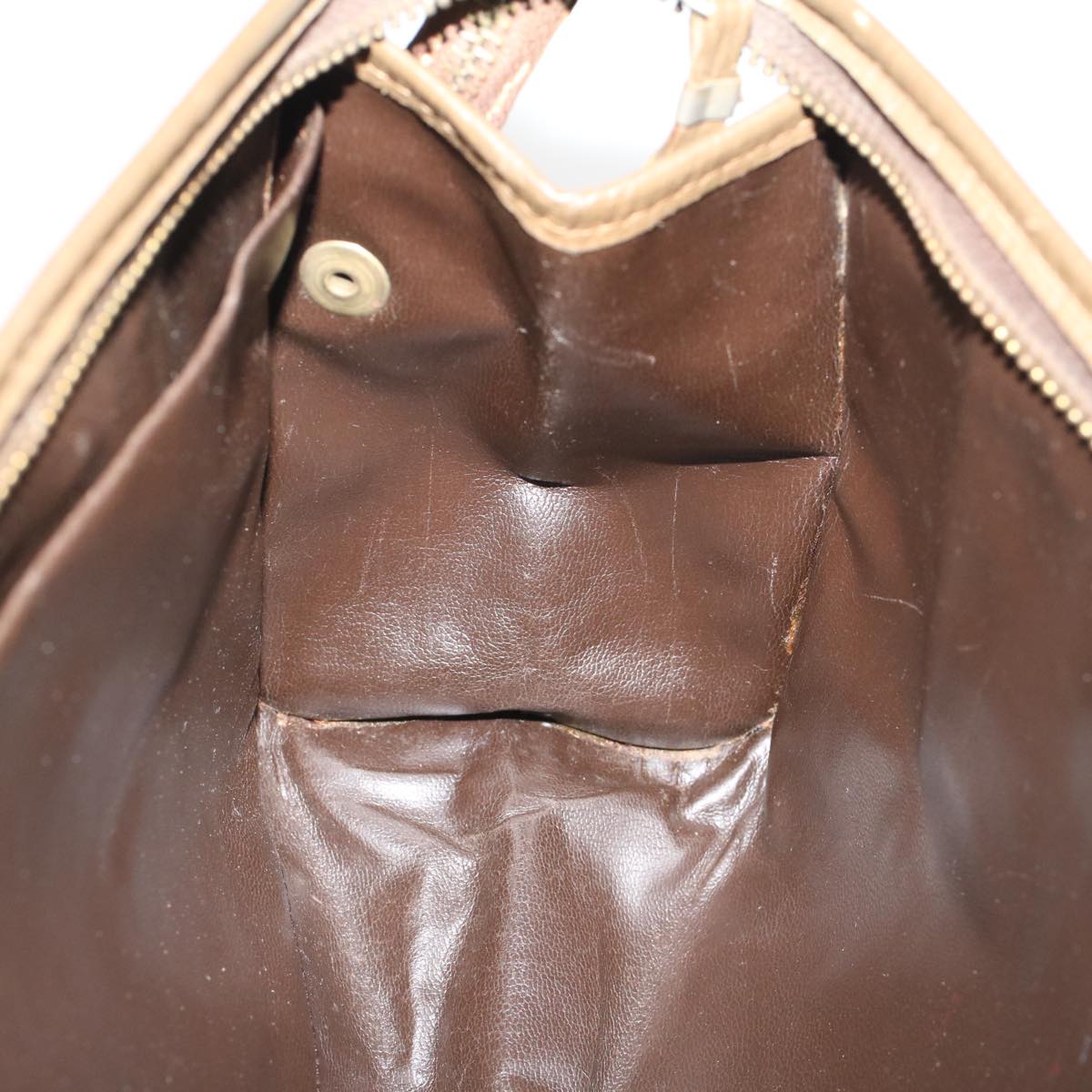 FENDI Zucchino Canvas Clutch Bag Vintage Beige am4754