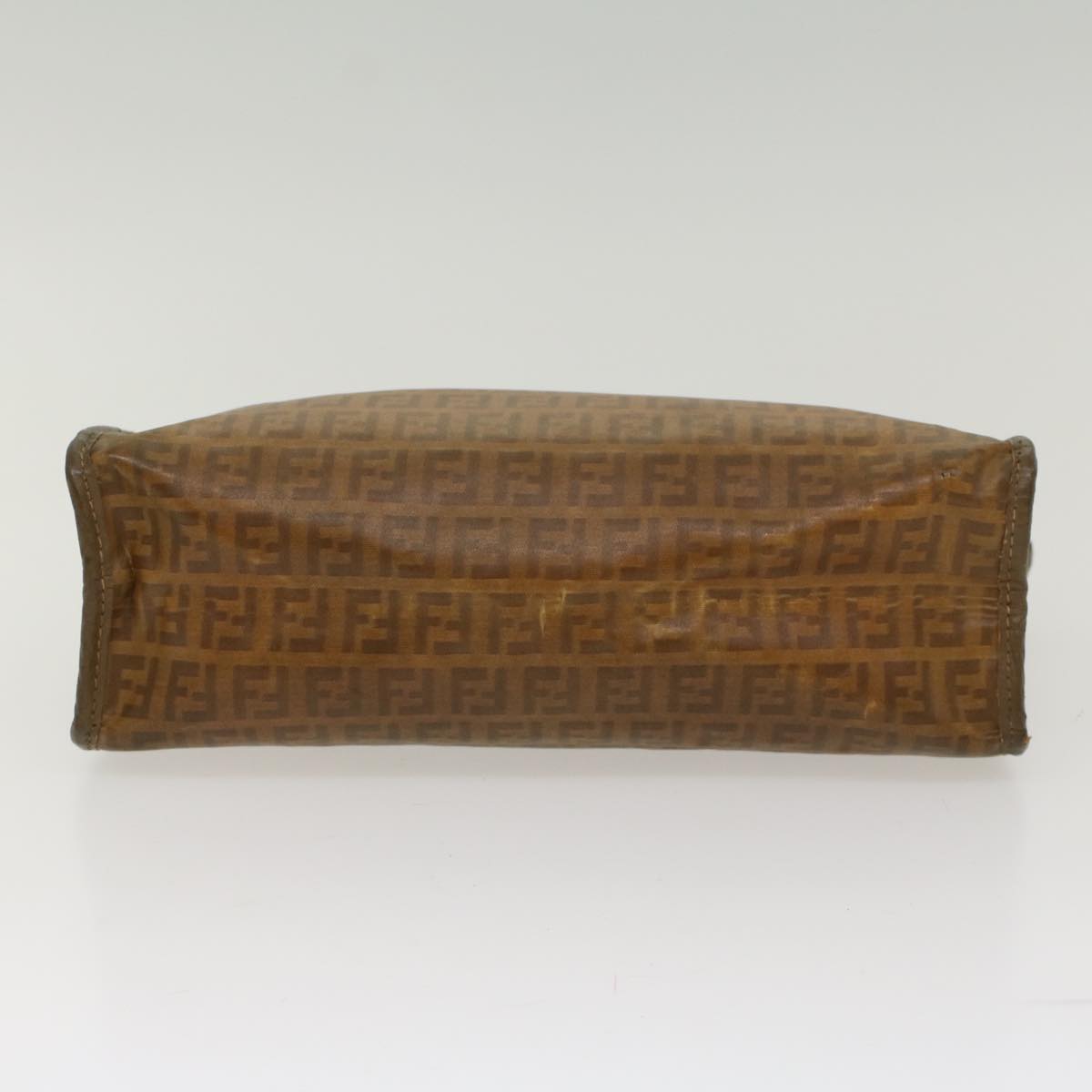 FENDI Zucchino Canvas Clutch Bag Vintage Beige am4754