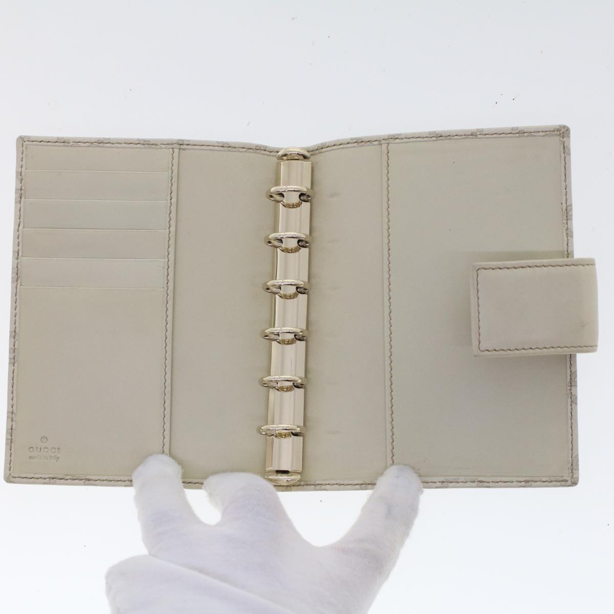 GUCCI GG Canvas Guccissima Day Planner Cover White 115240 am4764