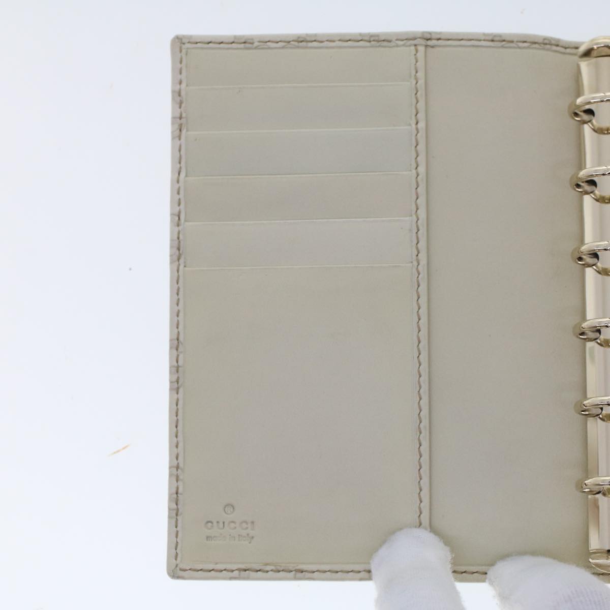 GUCCI GG Canvas Guccissima Day Planner Cover White 115240 am4764