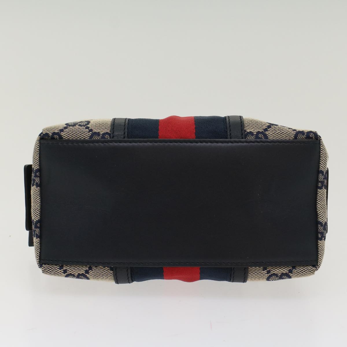 GUCCI GG Canvas Sherry Line Pouch Gray Red Navy 256636 am4777
