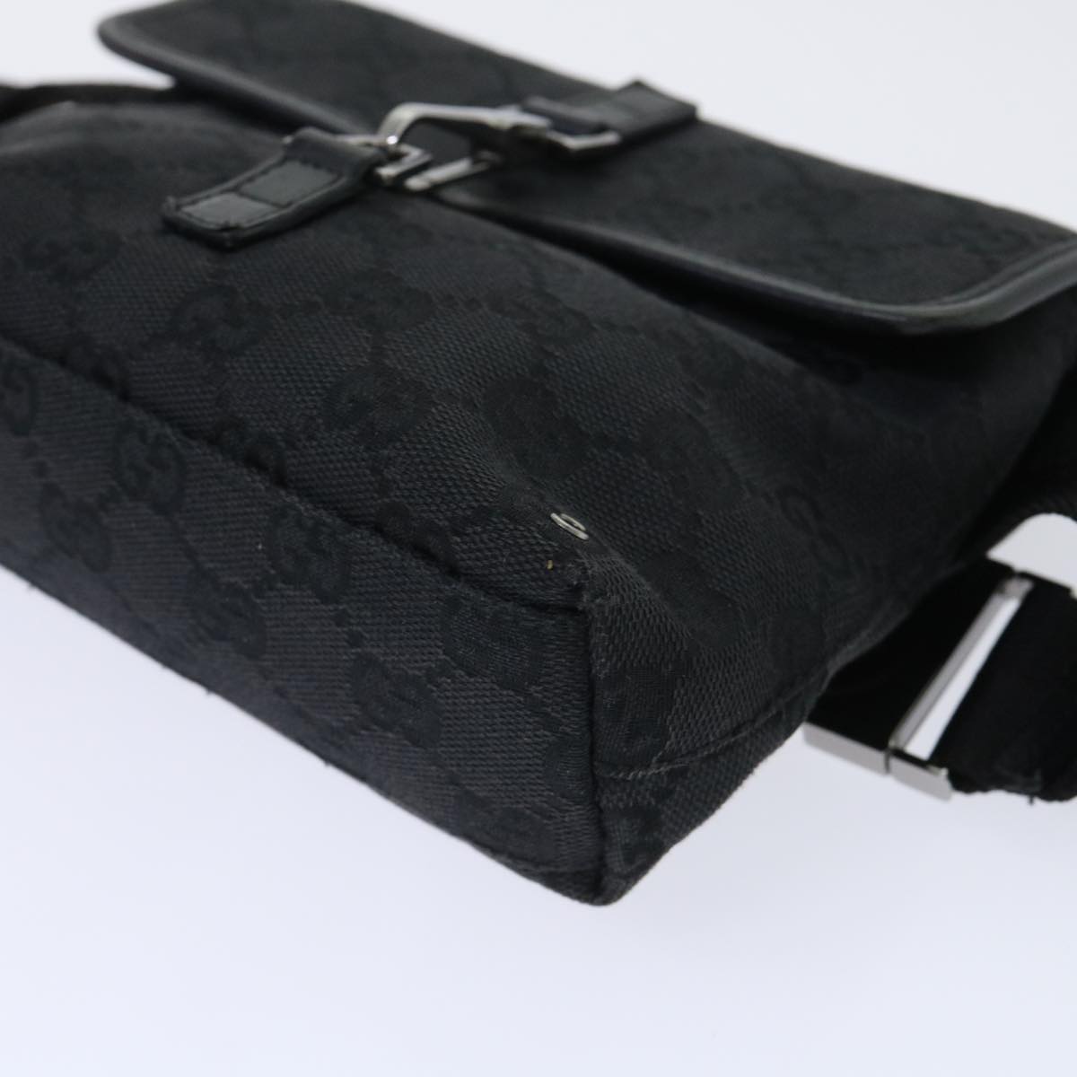 GUCCI GG Canvas Waist Bag Canvas Black 92543 am4830