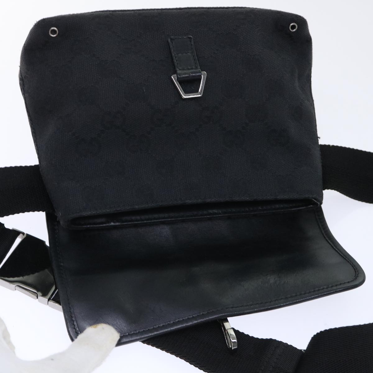 GUCCI GG Canvas Waist Bag Canvas Black 92543 am4830