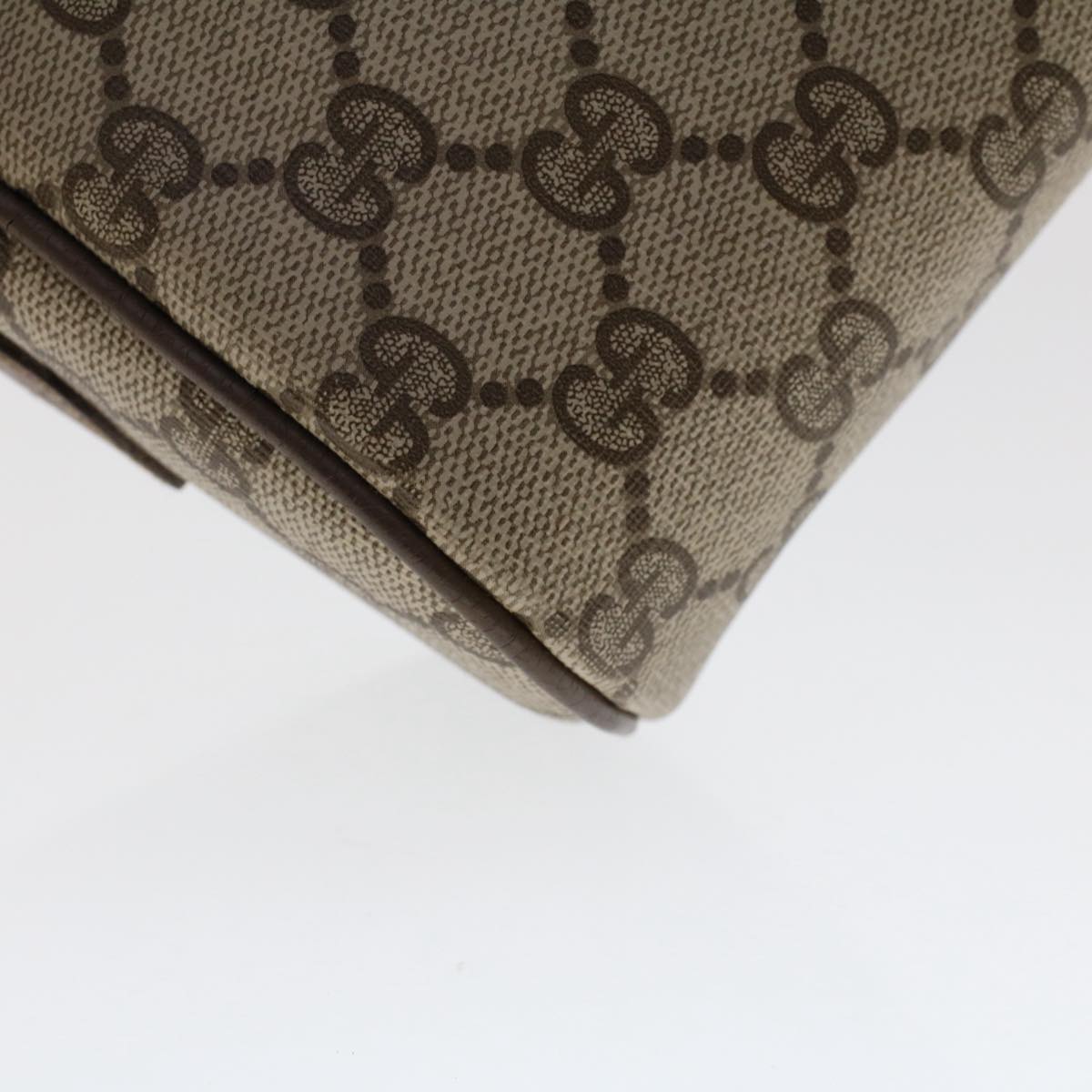 GUCCI GG Canvas Web Sherry Line Shoulder Bag PVC Leather Beige Red am4836