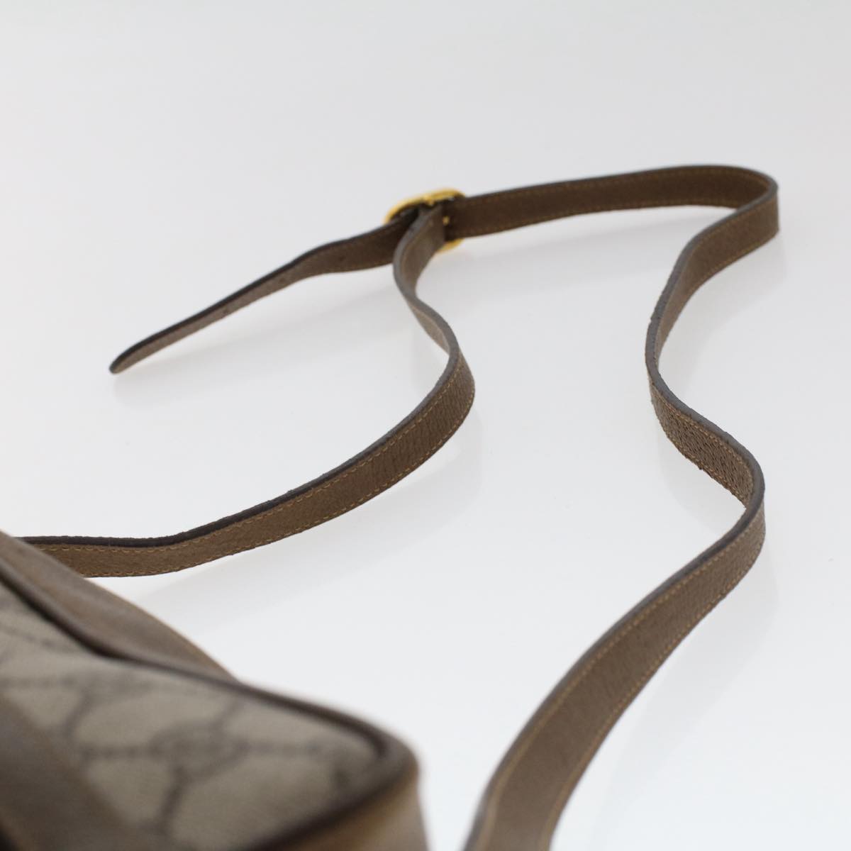 GUCCI GG Canvas Web Sherry Line Shoulder Bag PVC Leather Beige Red am4836
