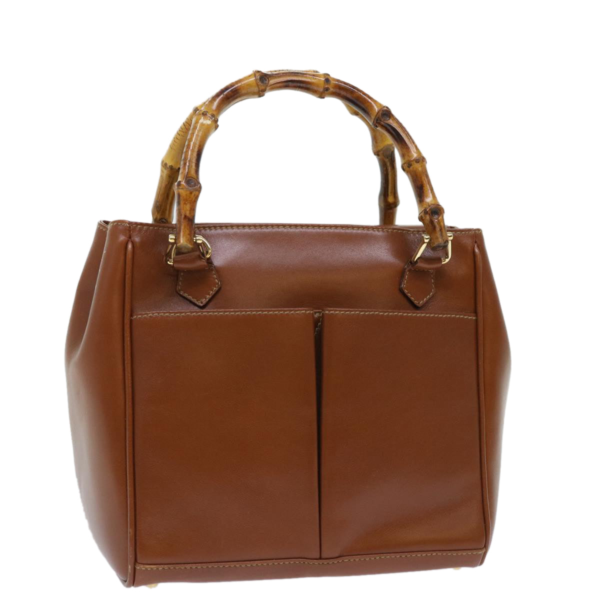GUCCI Bamboo Hand Bag Leather Black 000.1274.0290 am4842