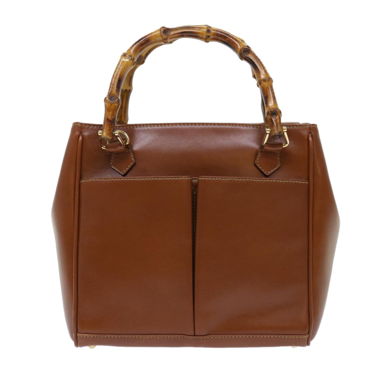 GUCCI Bamboo Hand Bag Leather Black 000.1274.0290 am4842