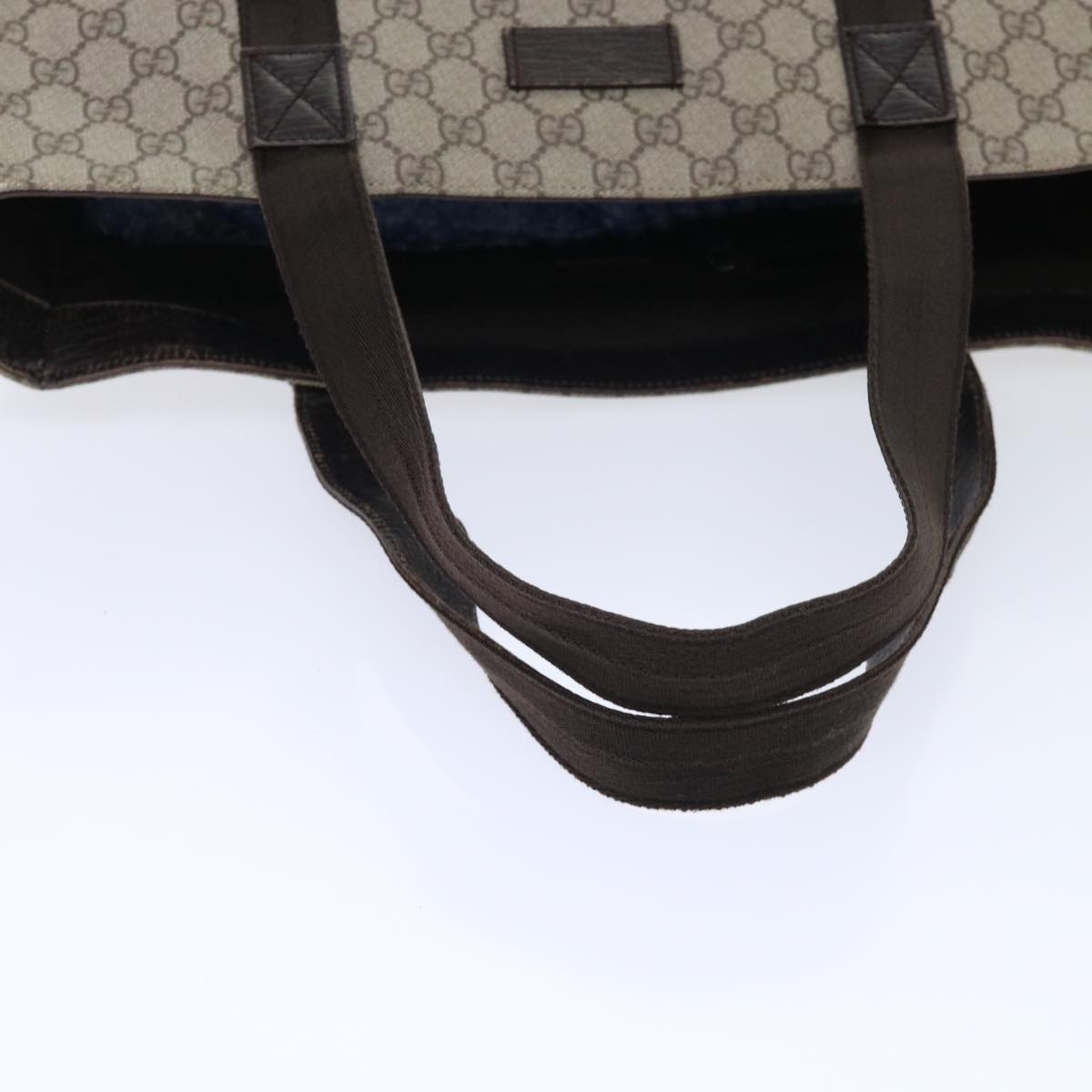 GUCCI GG Canvas Web Sherry Line Shoulder Bag PVC Leather 2Set Beige am4903