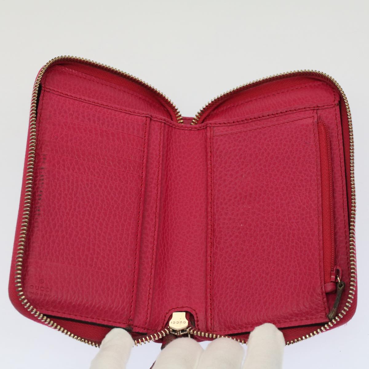 GUCCI Swing Wallet Leather Pink 354497 am4913