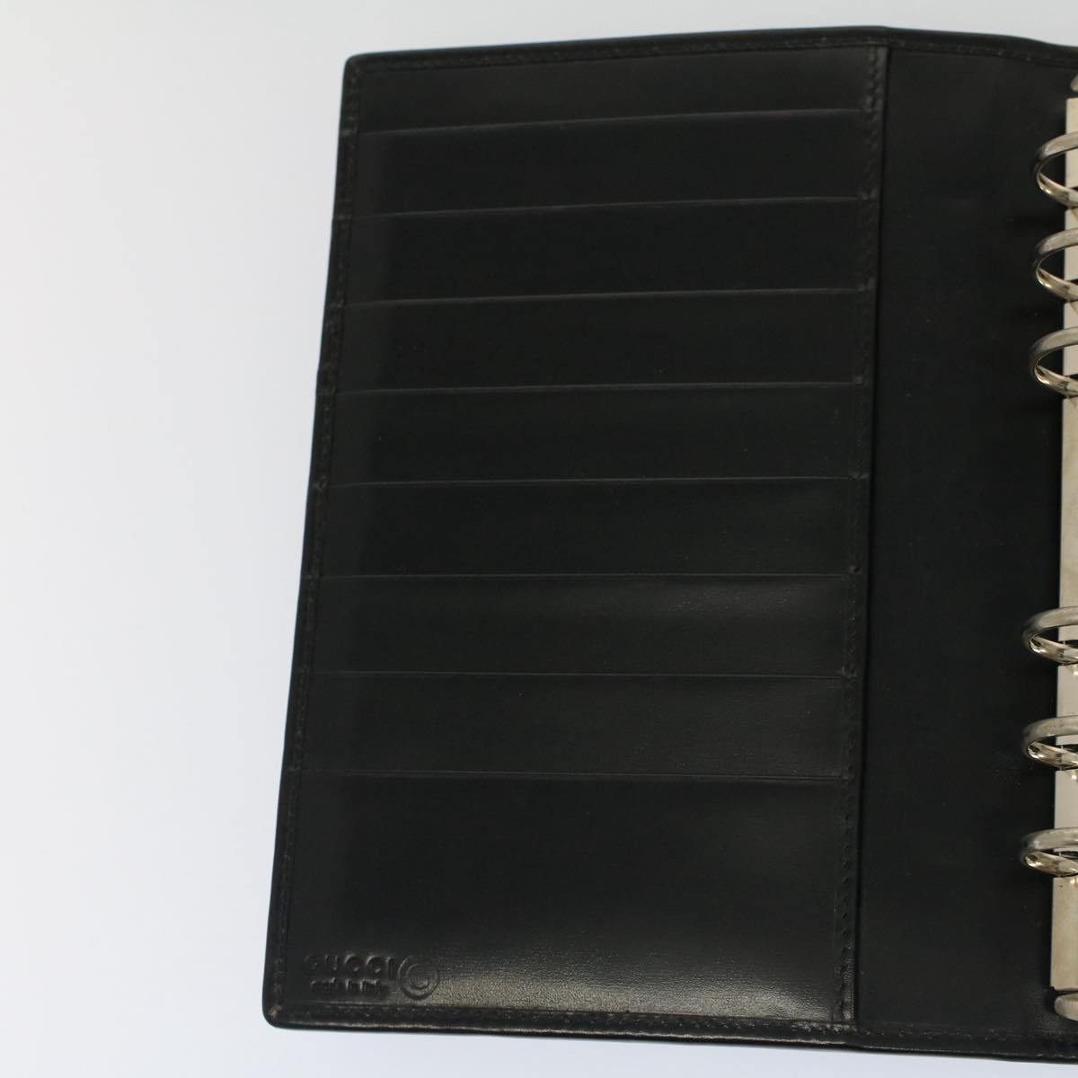 GUCCI GG Canvas Day Planner Cover Outlet Harako leather Black am4921