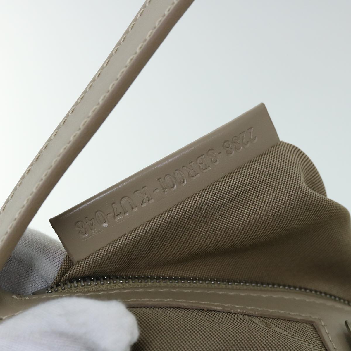 FENDI Zucchino Canvas Mamma Baguette Shoulder Bag Beige am4994