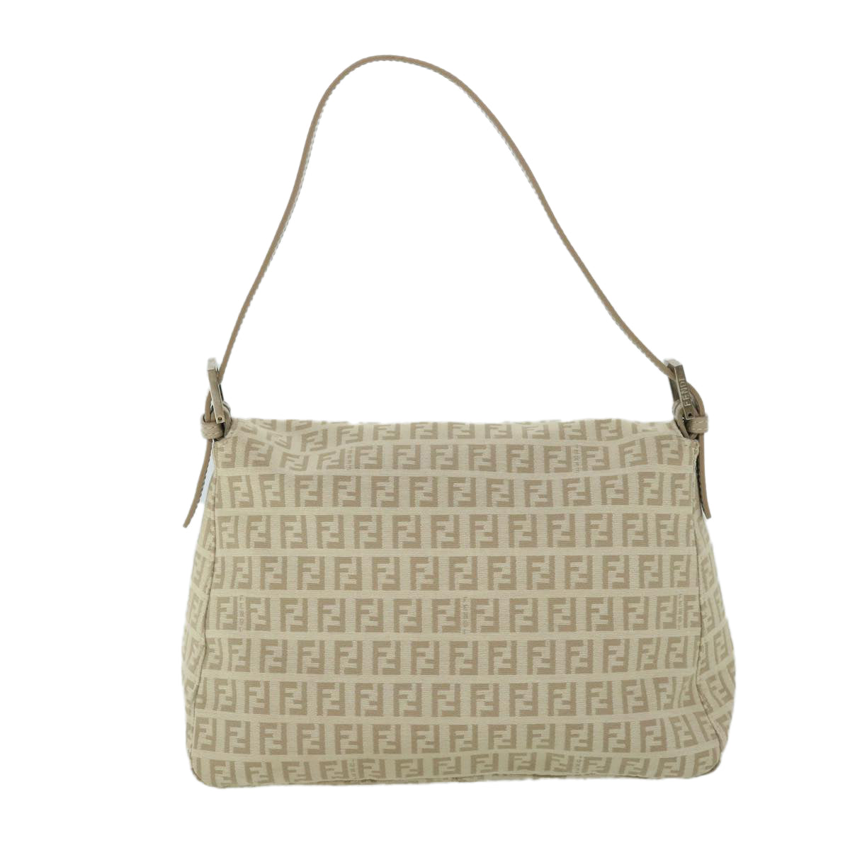 FENDI Zucchino Canvas Mamma Baguette Shoulder Bag Beige am4994