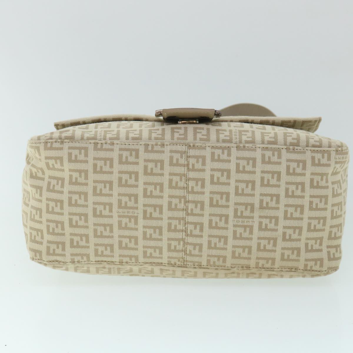 FENDI Zucchino Canvas Mamma Baguette Shoulder Bag Beige am4994