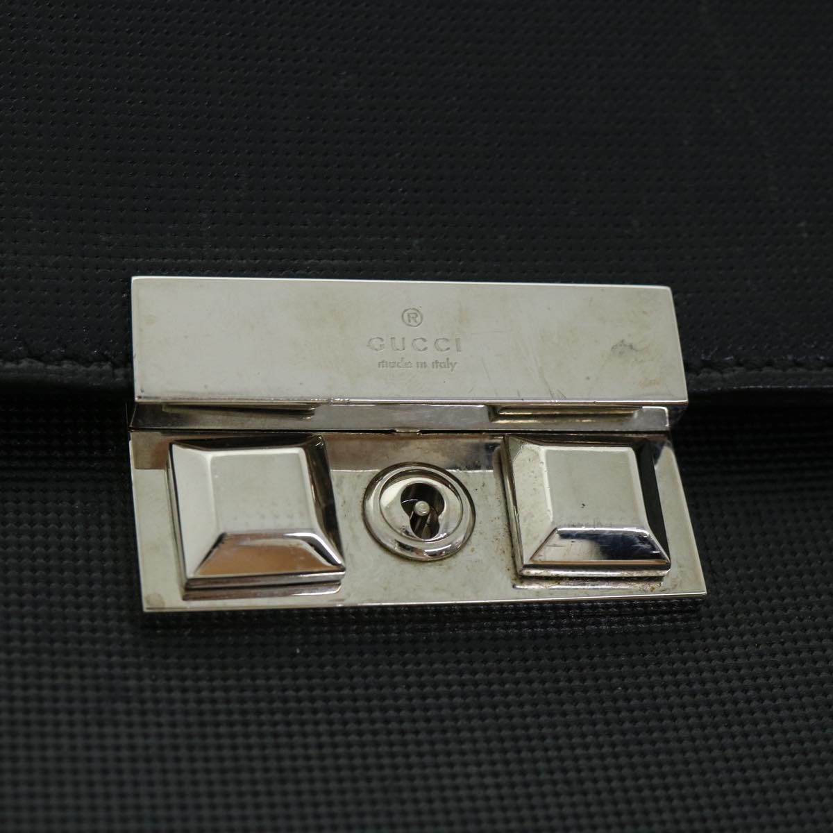 GUCCI Briefcase Leather Black am4997