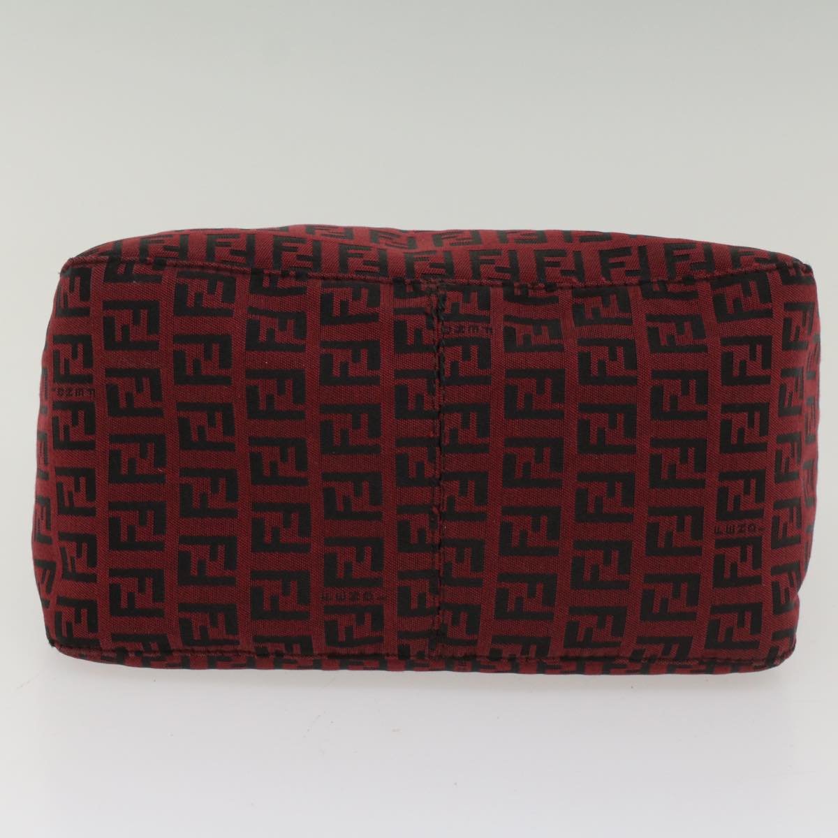 FENDI Zucchino Canvas Mamma Baguette Shoulder Bag Red am5029