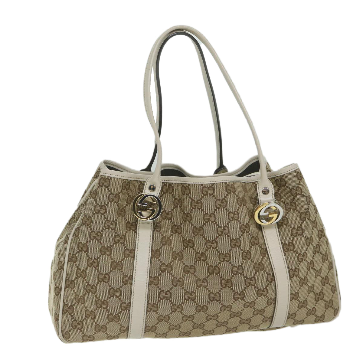 GUCCI GG Canvas GG Twins Tote Bag Beige 232957 am5445