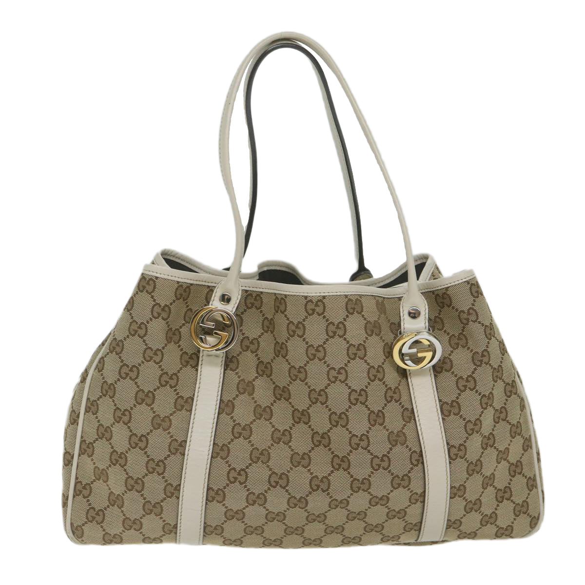 GUCCI GG Canvas GG Twins Tote Bag Beige 232957 am5445