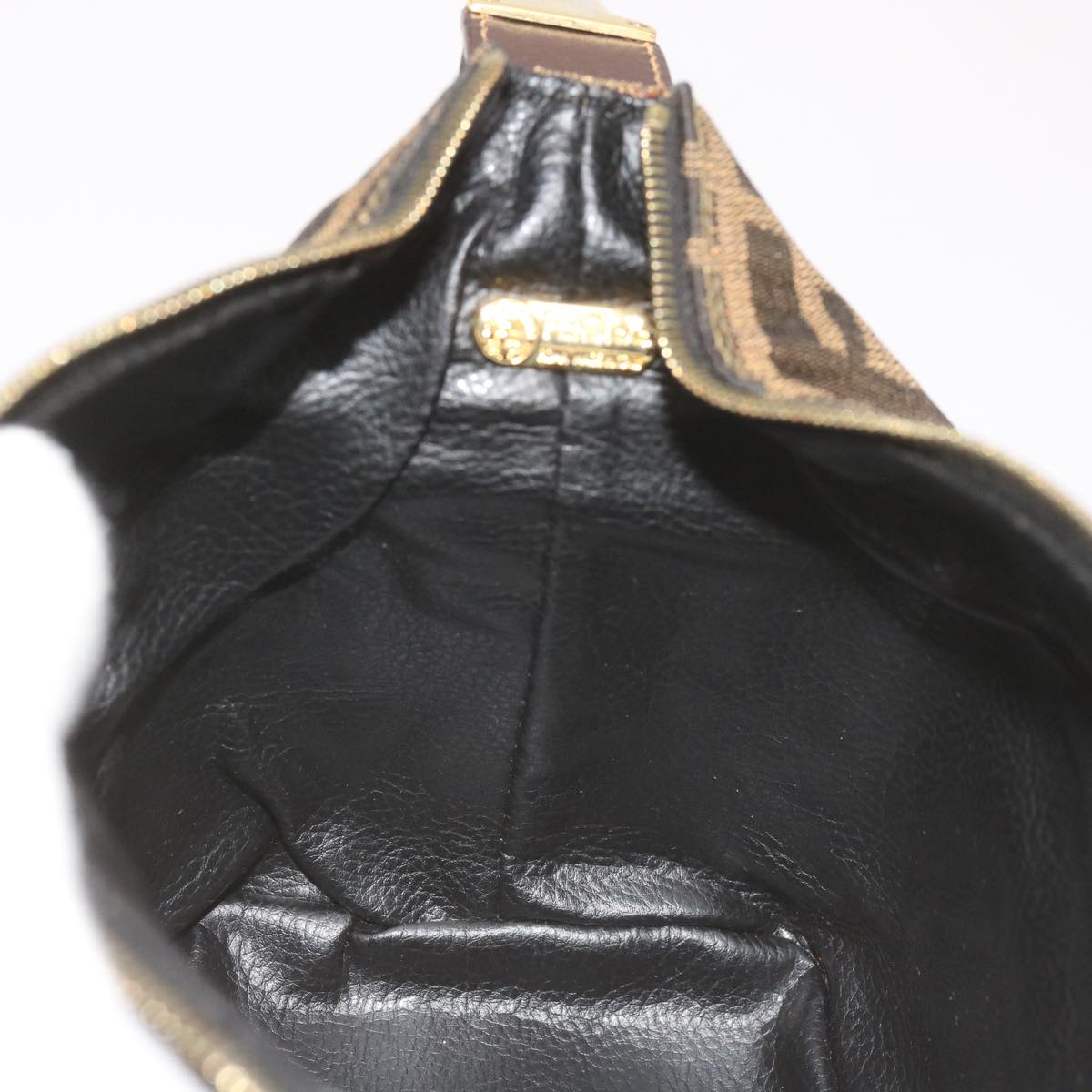 FENDI Zucca Canvas Mini Hand Bag Black Brown am5871A