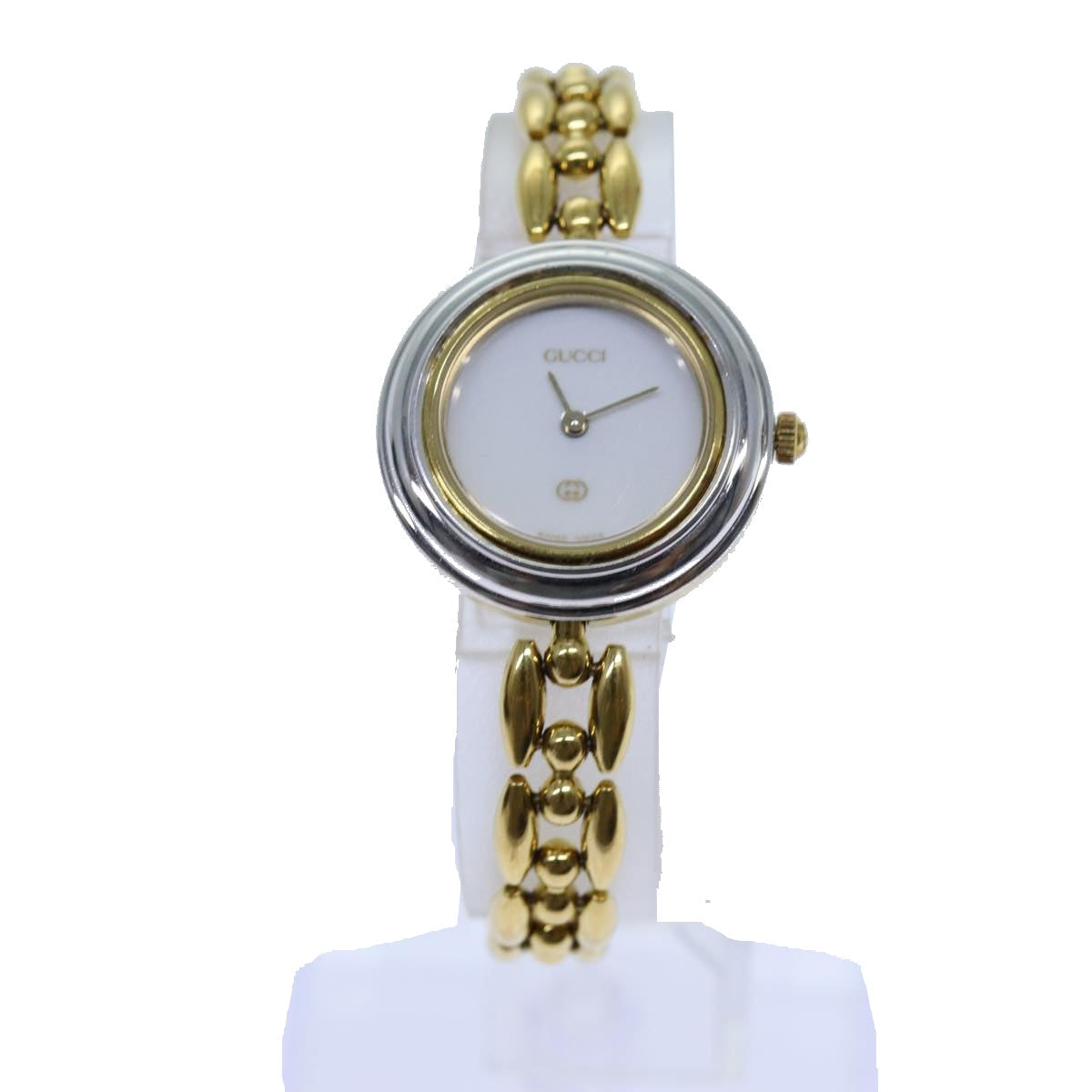GUCCI Bezel 6 Metallic Color Watches Gold Silver Multicolor Auth am5958