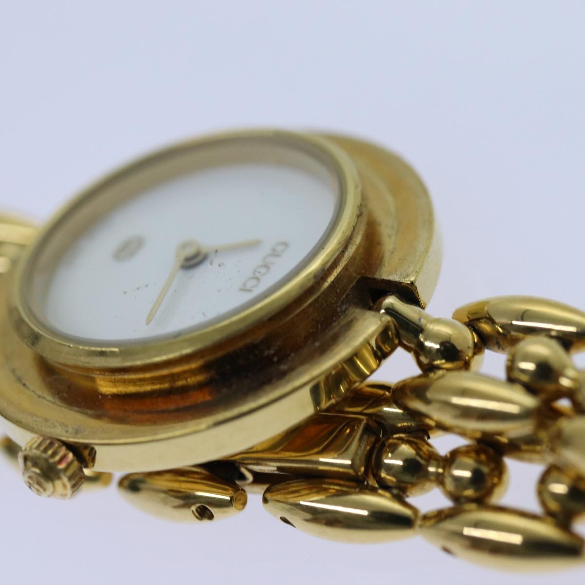 GUCCI Bezel 6 Metallic Color Watches Gold Silver Multicolor Auth am5958