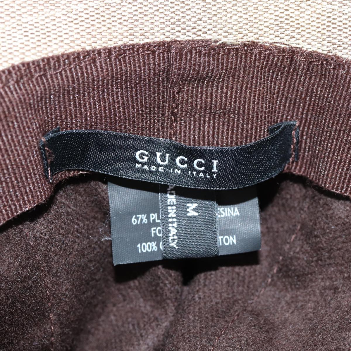 GUCCI Web Sherry Line Hat Canvas M Beige Red Green am6132